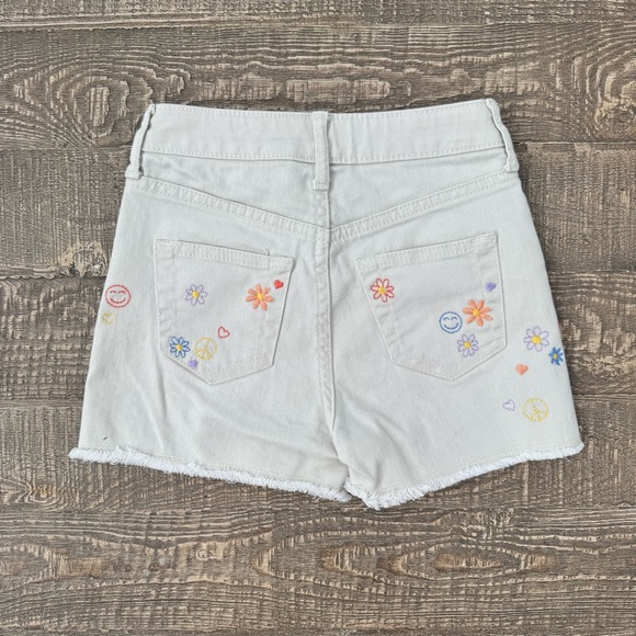 Gap Cream Denim Embroidered Relaxed Shorts Size 7 - Picture 6 of 7